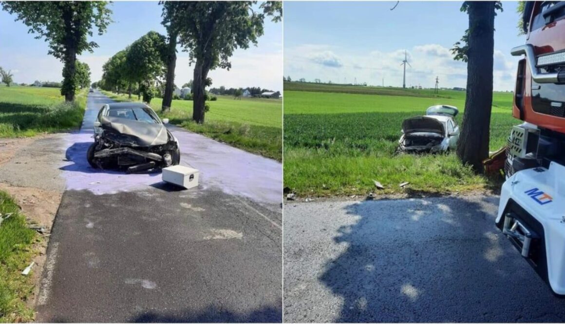 Wypadek w Zębowie w gminie Obrowo