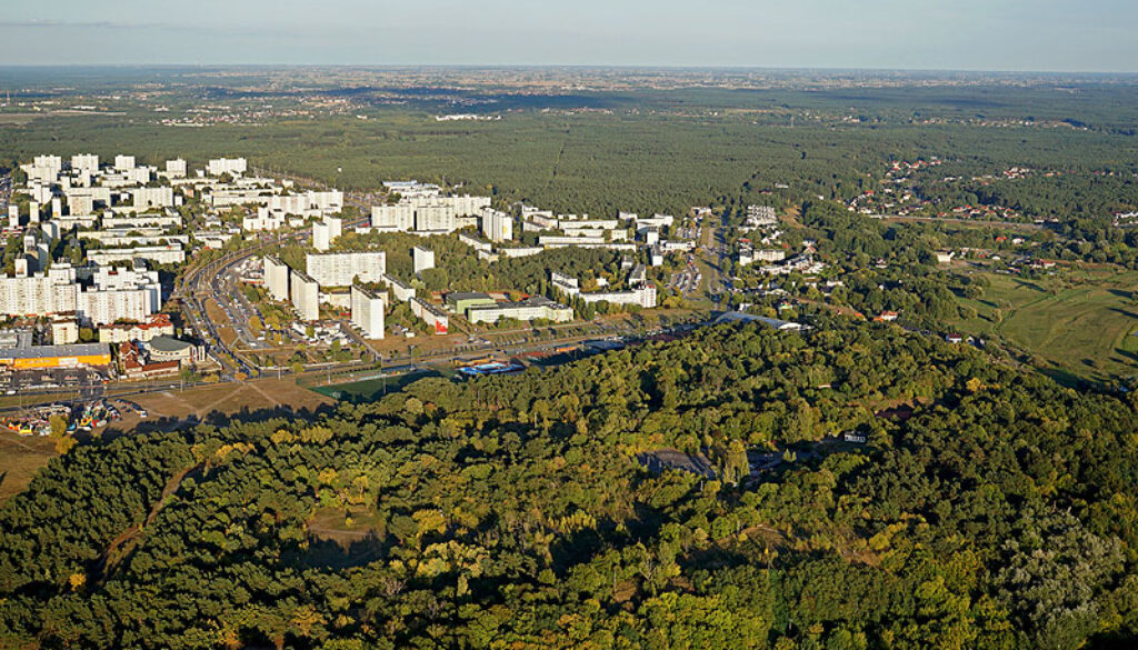 Widok z osiedla Skarpa w Toruniu w stronę Lubicza