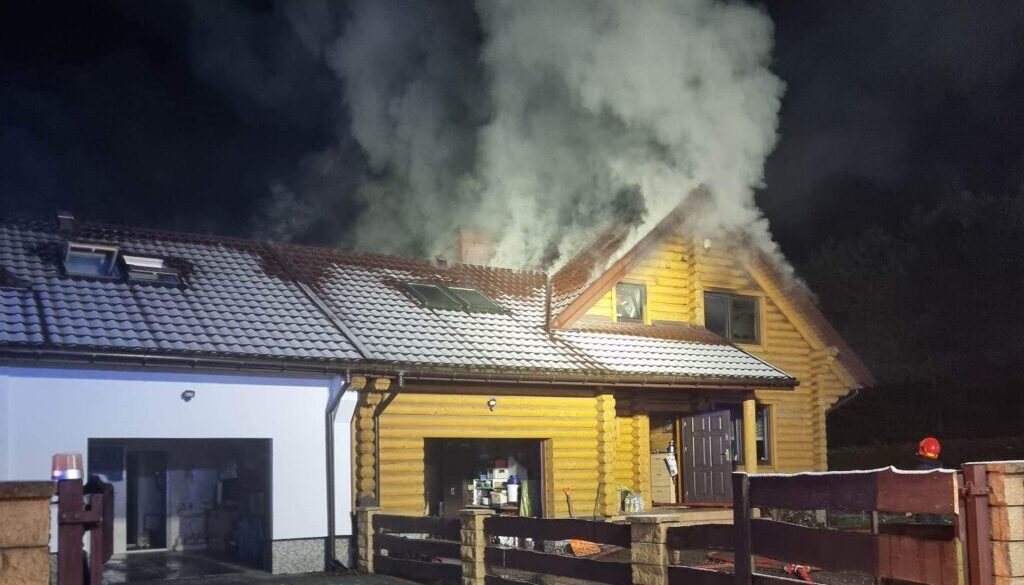 Pożar domu w Dzikowie