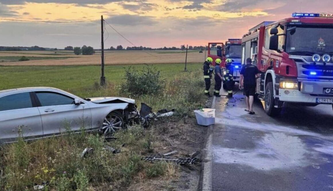Wypadek na drodze powiatowej z Dobrzejewic do Łążyna